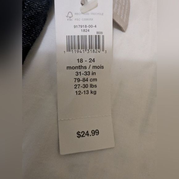 Baby Gap 1969 Denim Blue Jean Mini Skirt Dark Wash Size 18-24 months NWT - Picture 2 of 8